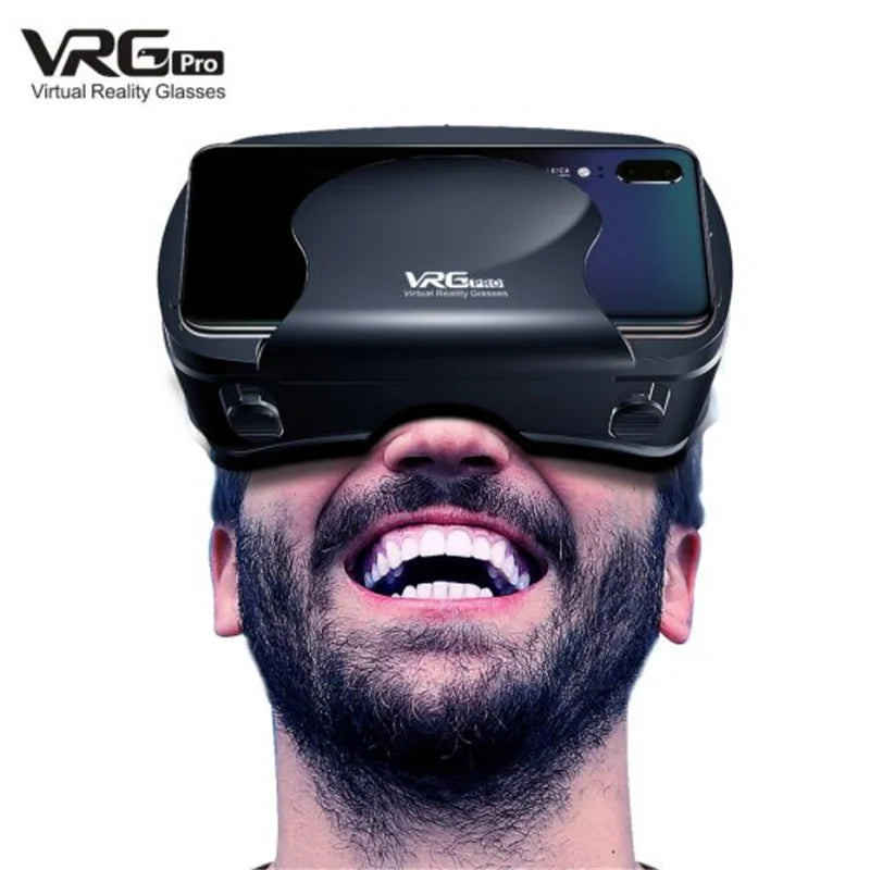 Gafas de realidad virtual (VR) con efecto de pantalla gigante IMAX, HD y 3D; visor tipo Google Cardboard compatible con teléfonos de 5 a 7 pulgadas y mandos de juego.