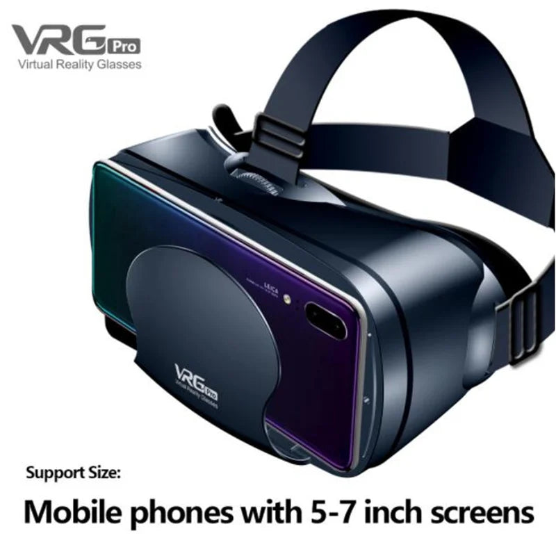 Gafas de realidad virtual (VR) con efecto de pantalla gigante IMAX, HD y 3D; visor tipo Google Cardboard compatible con teléfonos de 5 a 7 pulgadas y mandos de juego.