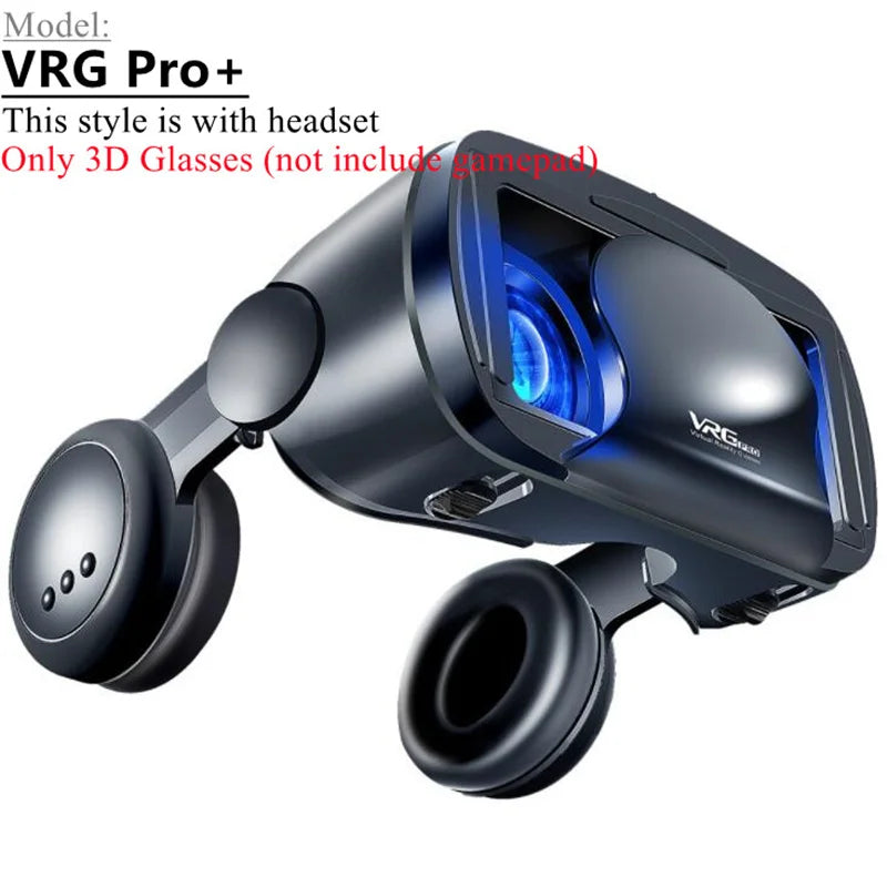 Gafas de realidad virtual (VR) con efecto de pantalla gigante IMAX, HD y 3D; visor tipo Google Cardboard compatible con teléfonos de 5 a 7 pulgadas y mandos de juego.