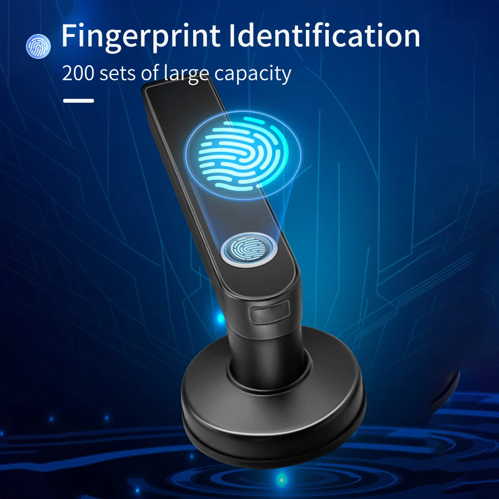 Cerradura inteligente M5 Tuya BLE con lector de huellas dactilares; cerradura electrónica digital con desbloqueo mediante contraseña, llave, tarjeta IC (opcional) o aplicación Smart Life/Tuya.