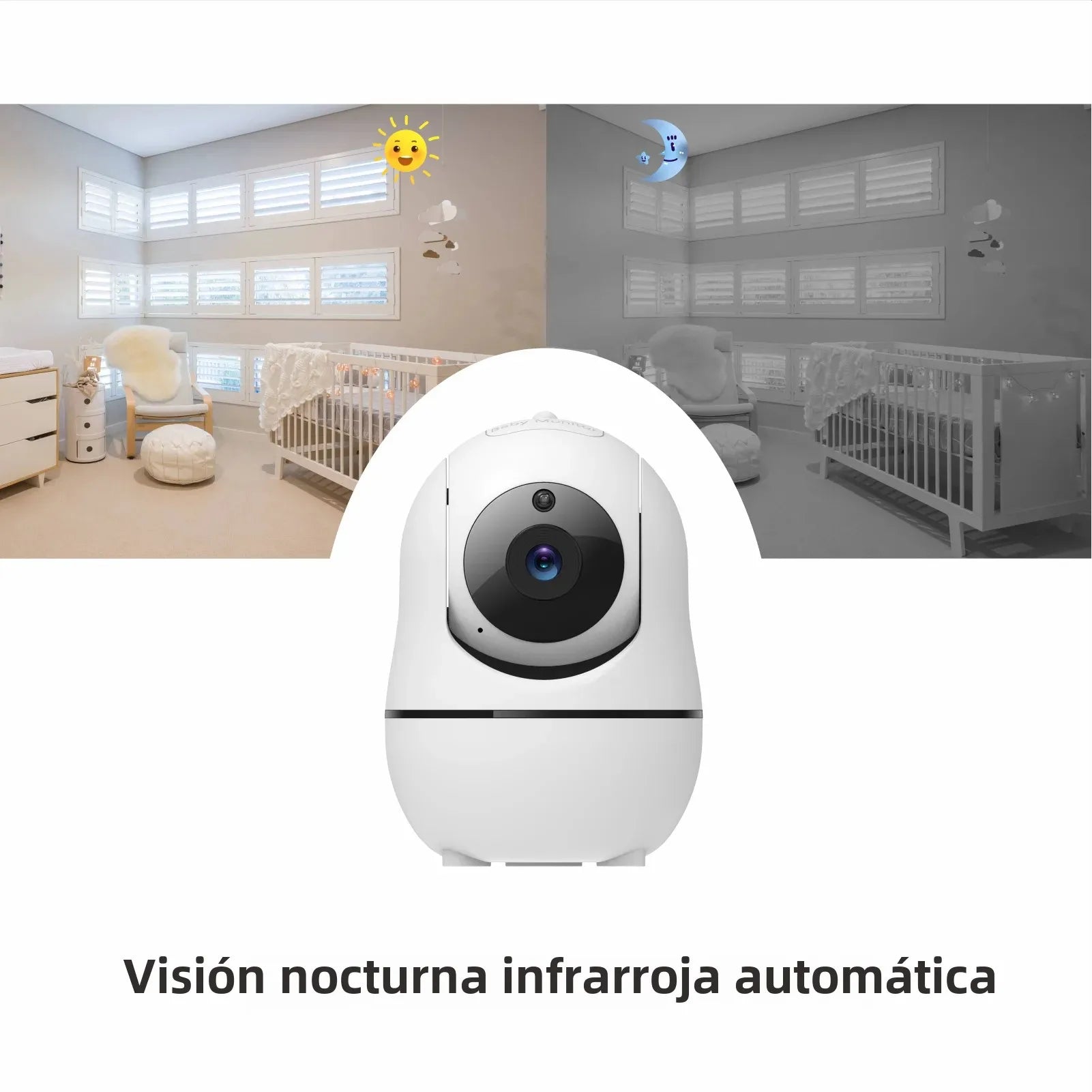 Nuevo monitor de vídeo para bebés de 5 pulgadas con cámara y audio, zoom 4x, batería de 22 horas, alcance de 300 metros (1000 pies), audio bidireccional, sensor de temperatura y nanas.