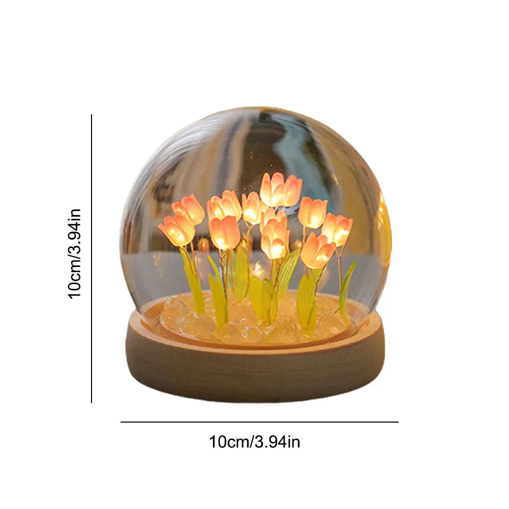 Artificial Tulip Flower Night Light Bedside Lamp Artificial Flower Lamp Bedroom Decor Birthday Gifts